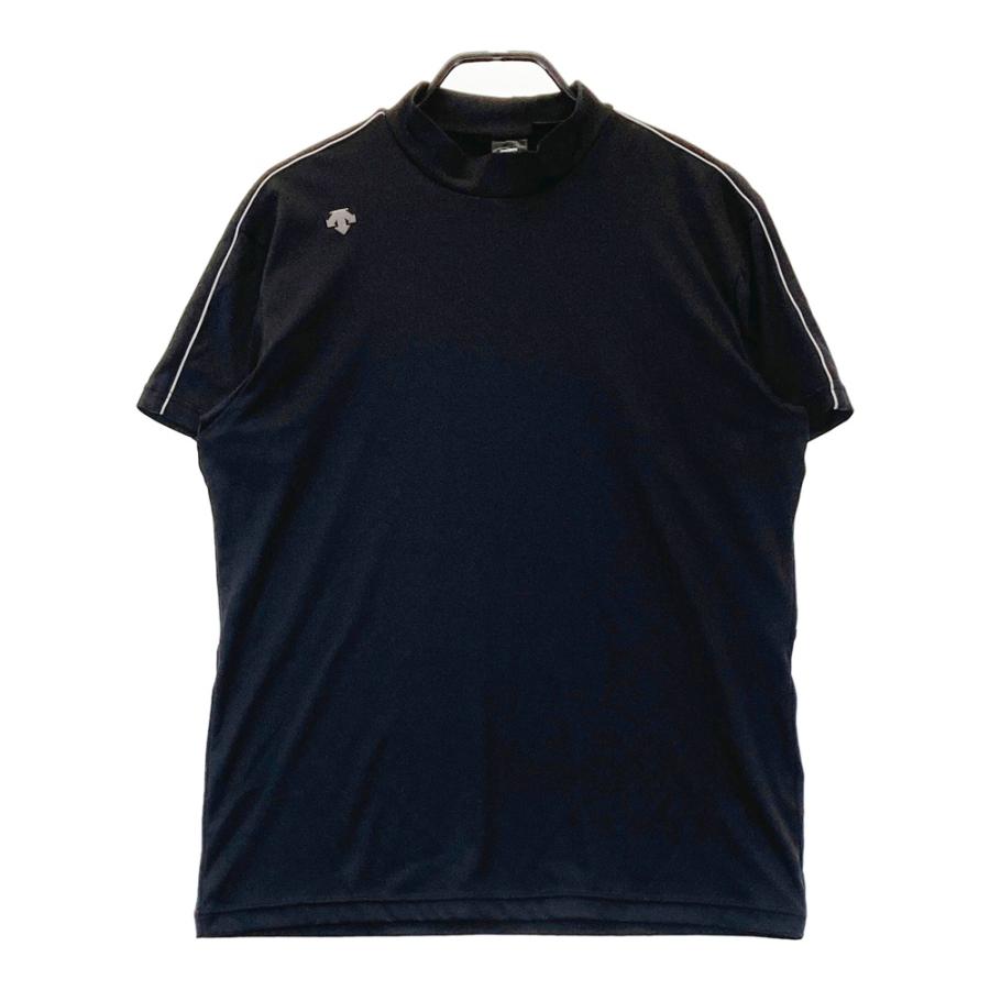 デサントゴルフ　モックネック半袖　ゴルフウェア　新品未使用 DESCENTE GOLF デサントゴルフ モックネック 半袖Tシャツ ブラック系 O