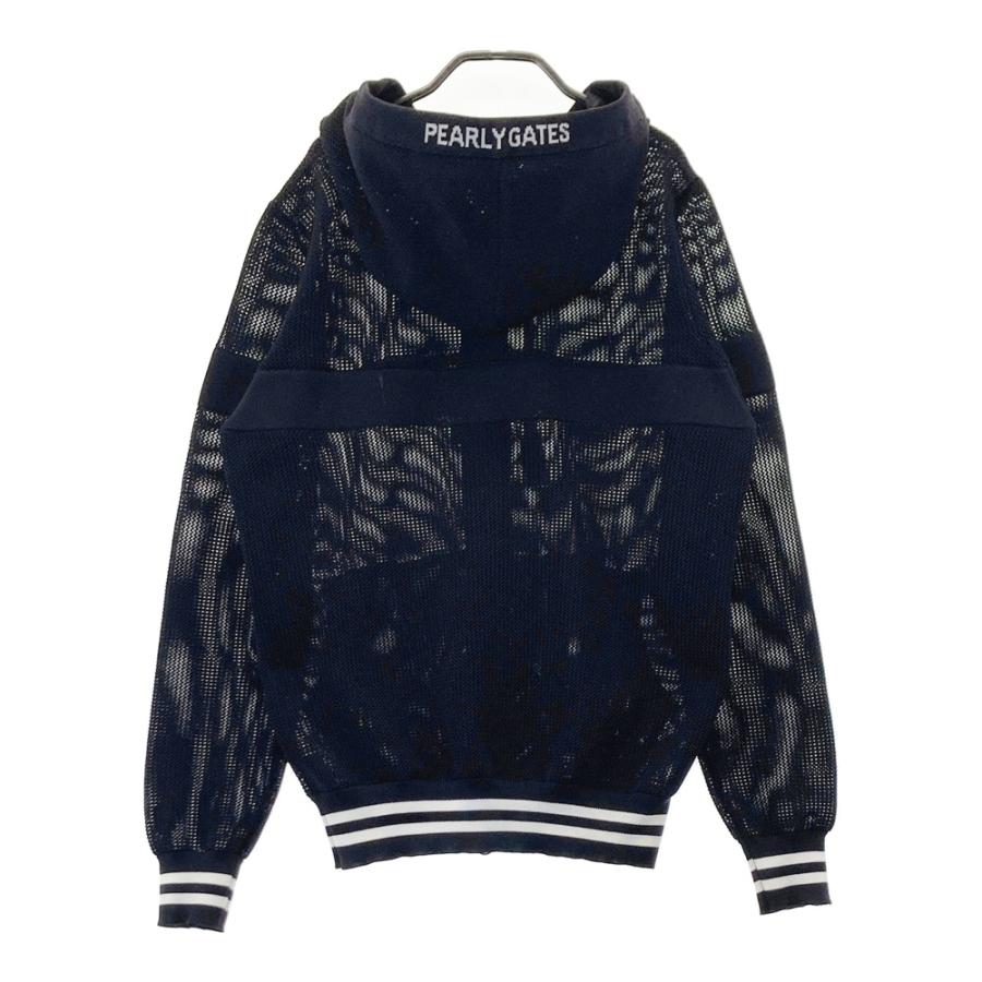 （超美品）パーリーゲイツ 、メッシュニット、ダブルジップ、パーカー、サイズ0 PEARLY GATES パーリーゲイツ メッシュニット ジップパーカー ブラック