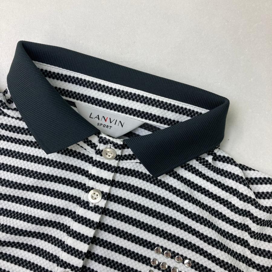 LANVIN SPORT ランバン スポール 半袖ポロシャツ ボーダー柄 グレー系