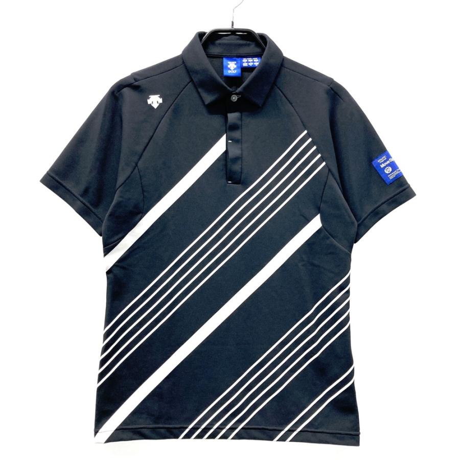 DESCENTE ゴルフ ポロシャツ 黒　M DESCENTE GOLF デサントゴルフ 半袖ポロシャツ ブラック系 M ゴルフ