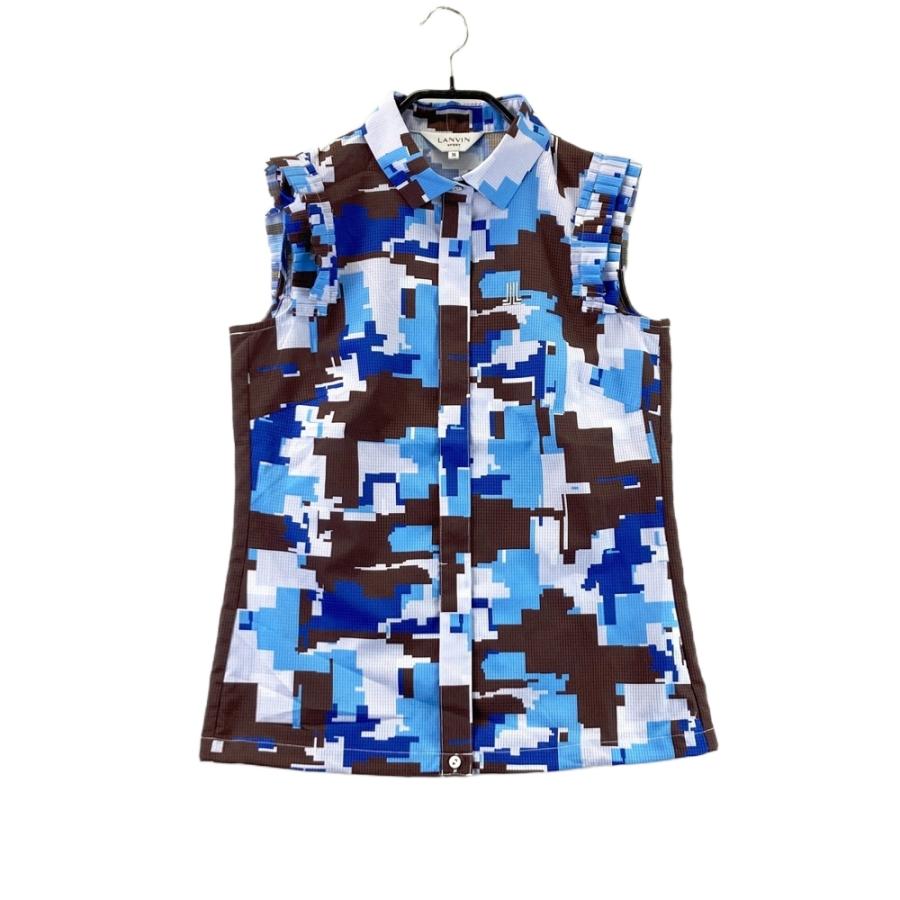 未使用新品　LANVIN SPORT ノースリーブシャツ 36 ネイビー LANVIN SPORT ランバン スポール ノースリーブシャツ 総柄 ブルー系 36