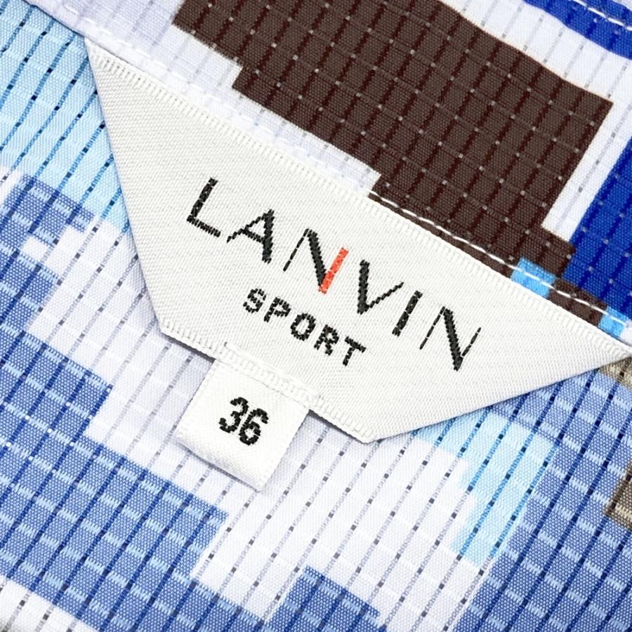 LANVIN SPORT ランバン スポール ノースリーブシャツ 総柄 ブルー系 36