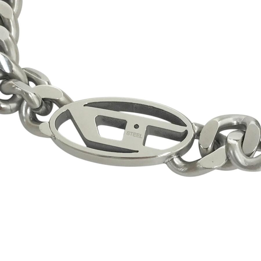 DIESEL ディーゼル オーバルD 喜平ネックレス シルバー系 現行 極美品 