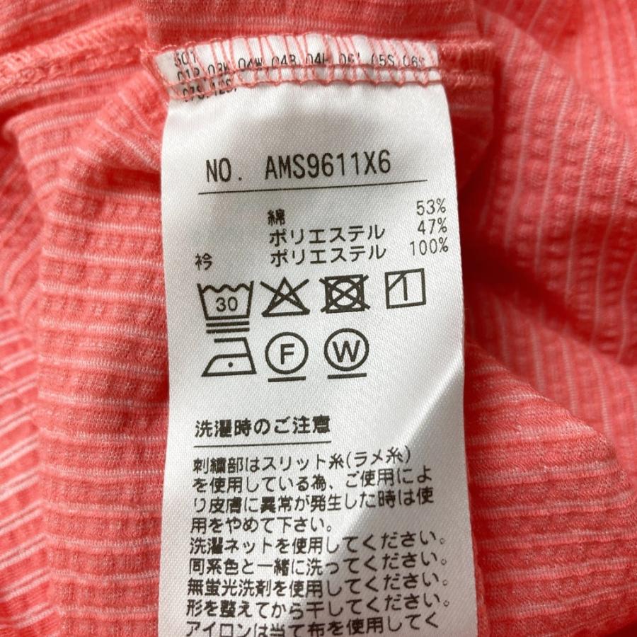 新品】AND PER SE アンパスィ シアサッカー 半袖ポロシャツ ボタン