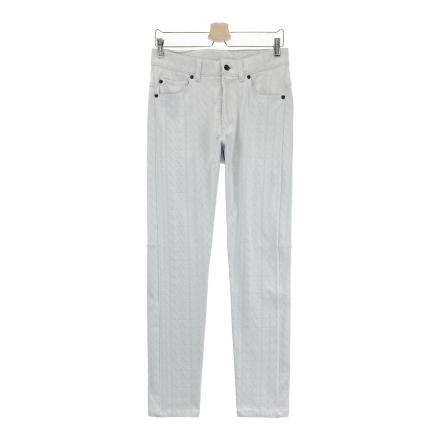 マークアンドロナ　白　伸びる　サイズ44 MARK&LONA マークアンドロナ ストレッチ ロングパンツ 総柄 ホワイト系