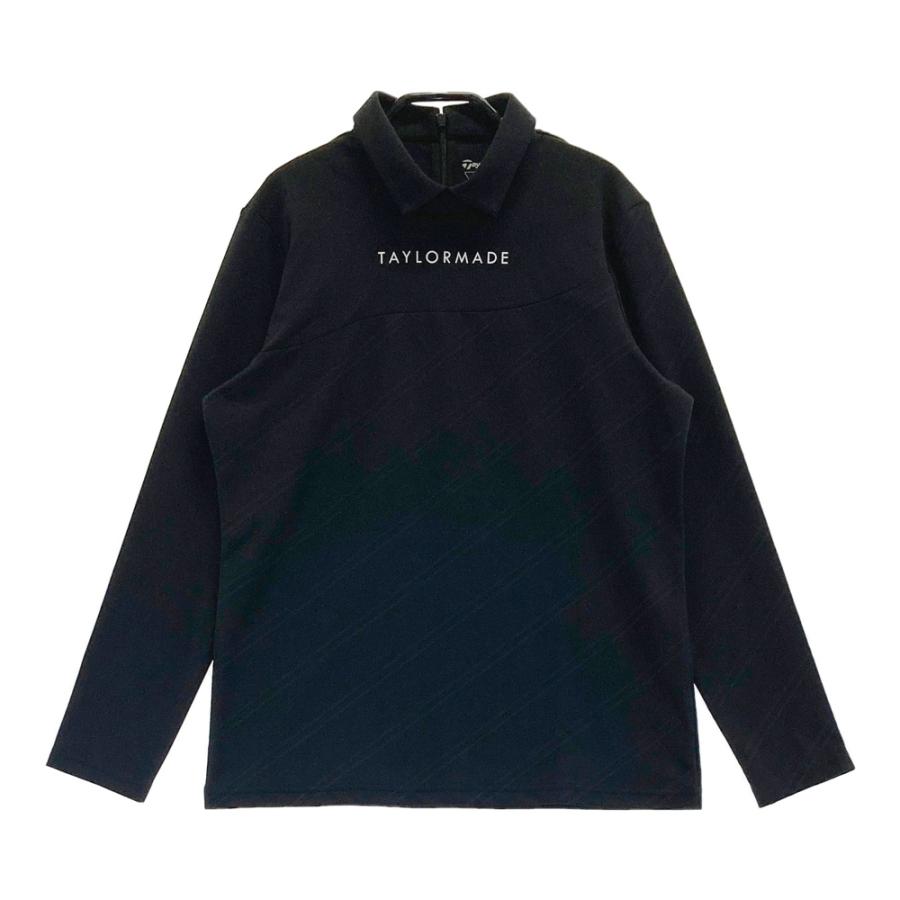 TAYLOR MADE テーラーメイド 襟付 長袖Tシャツ ストライプ柄 ブラック