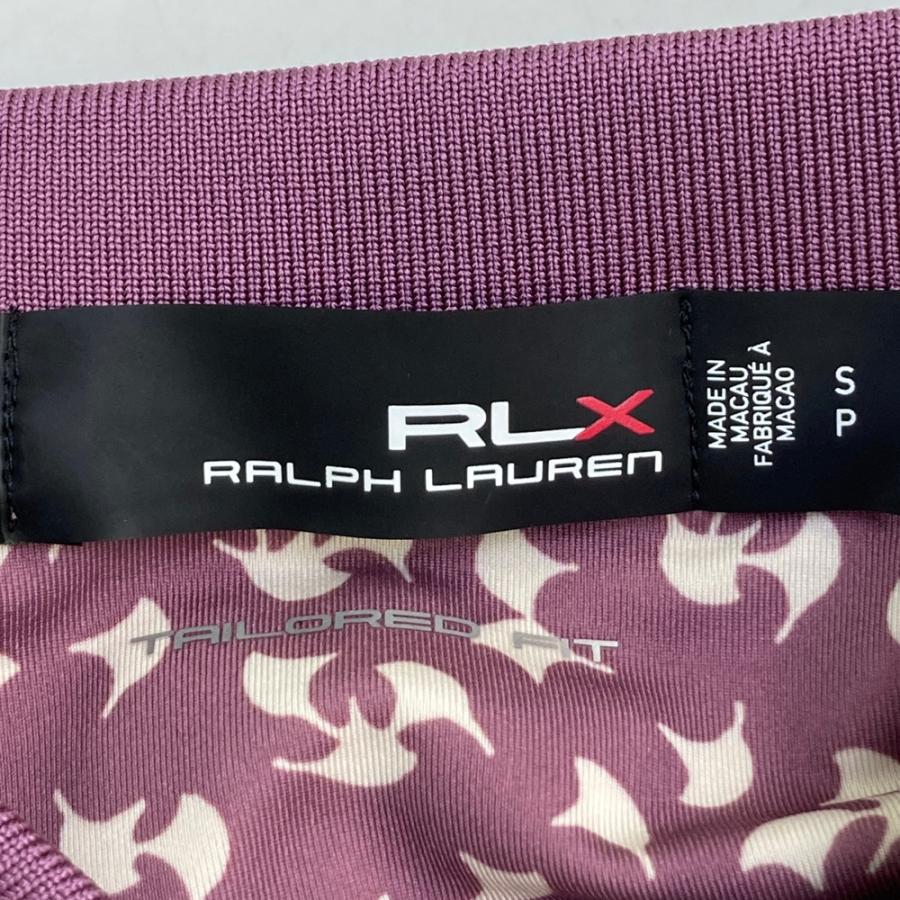 RLX ラルフローレン バックロゴ 半袖ポロシャツ 総柄 パープル系 S