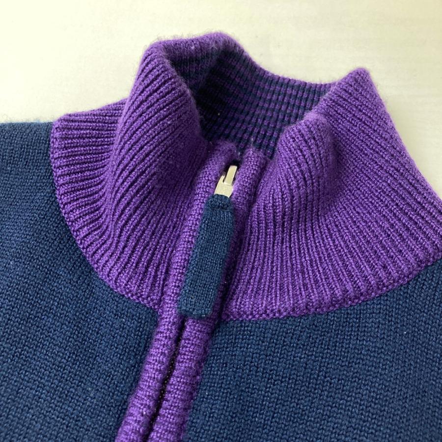 BEAMS GOLF ビームスゴルフ 長袖 ニット ジップジャケット ネイビー系