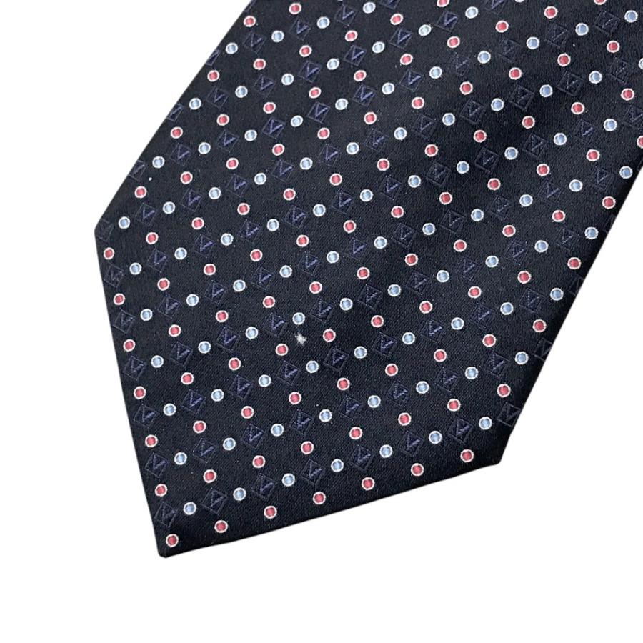 新品】LOUIS VUITTON ルイ ヴィトン ネクタイ シルク 総柄 ネイビー系