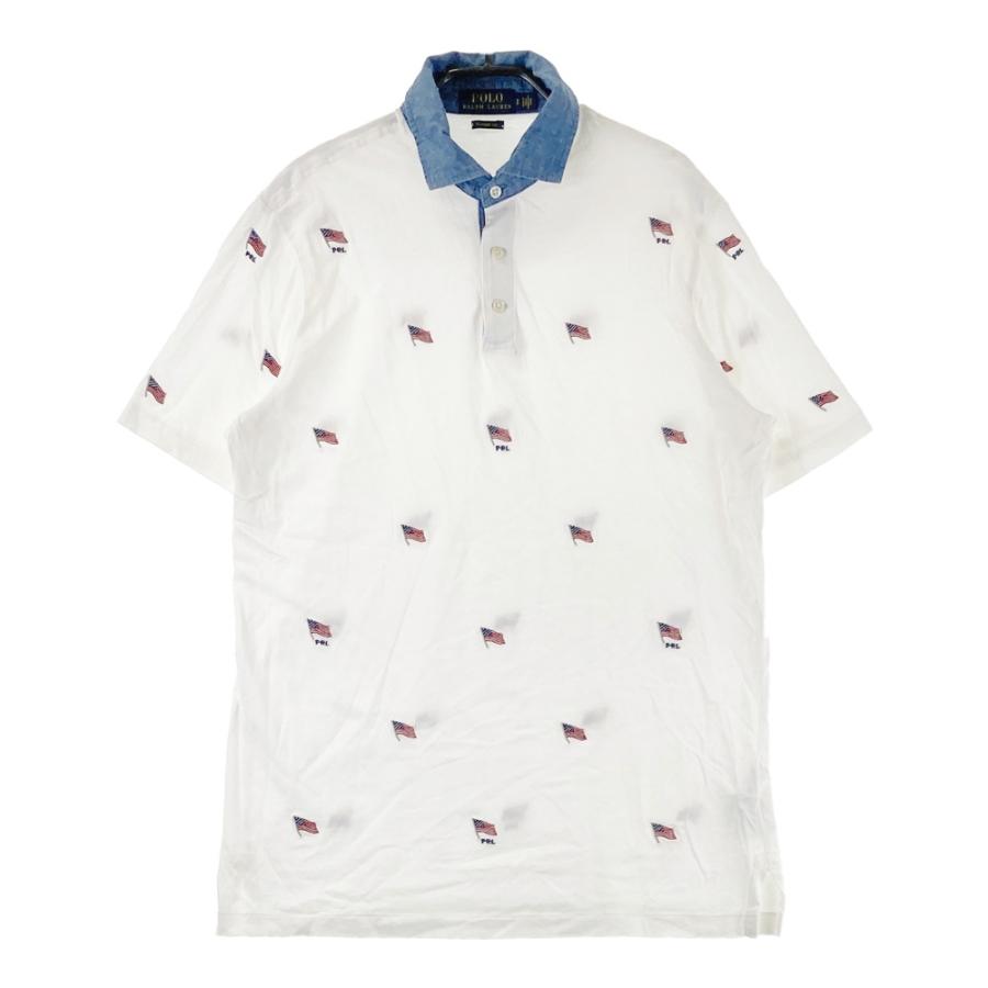 POLO RALPH LAUREN ポロ ラルフローレン 半袖ポロシャツ 星条旗 総柄 
