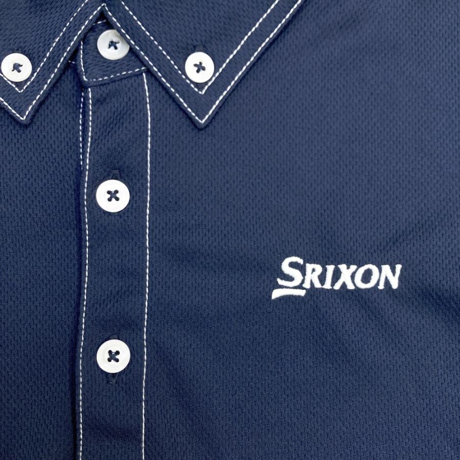 SRIXON スリクソン DESCENTE 半袖ポロシャツ ネイビー系 L ゴルフ