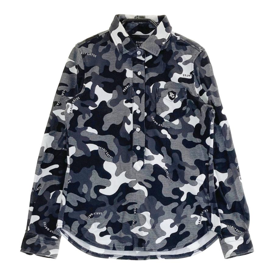 ゴルフレディース迷彩柄ポロシャツ グレー PEARLY GATES パーリー