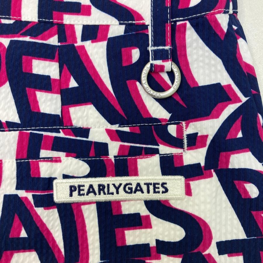 【新品】PEARLY GATES パーリーゲイツ 055-2234706 スカート シアサッカー ロゴ柄 ピンク系 0 ゴルフウェア レディース_3