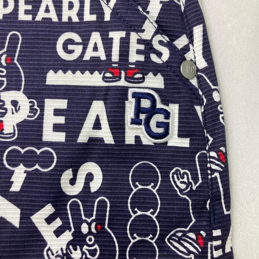 サイズ：00 PEARLY GATES パーリーゲイツ 055-2234020 ストレッチスカート どうしちゃったPG 総柄 ネイビー系 [240101543791] ゴルフウェア レディース ストスト PEARLY GATES（パーリーゲイツ） 【新品】PEARLY GATES 055-2234020