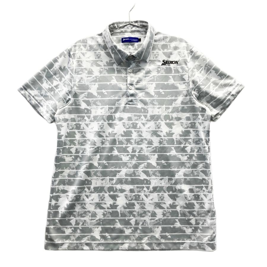 SRIXON スリクソン 2024年モデル 半袖ポロシャツ ボーダー総柄 グレー