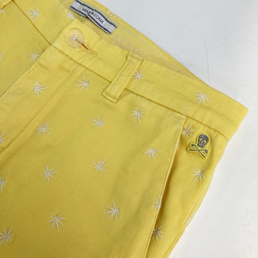 MARK&LONA マークアンドロナ ストレッチパンツ 総柄 イエロー系 S