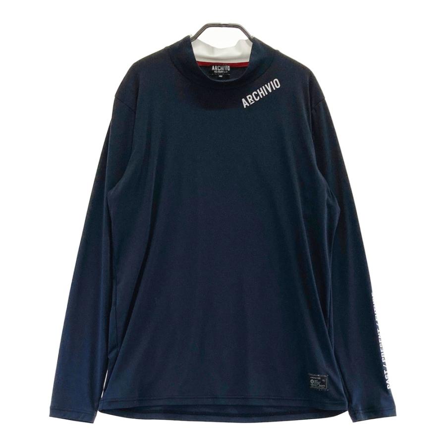 archivio ハイネックシャツ ネイビー ゴルフウェア ARCHIVIO アルチビオ ハイネック 長袖Tシャツ ネイビー系 50 ゴルフ