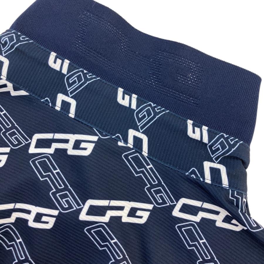 CPG GOLF シーピージーゴルフ 半袖ポロシャツ ロゴ総柄 ネイビー系 4