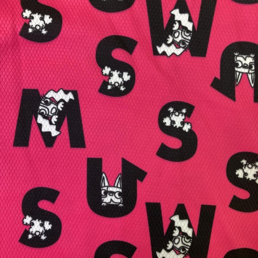 M.U SPORTS エムユースポーツ 半袖ポロ ワンピース 犬 ロゴ 総柄
