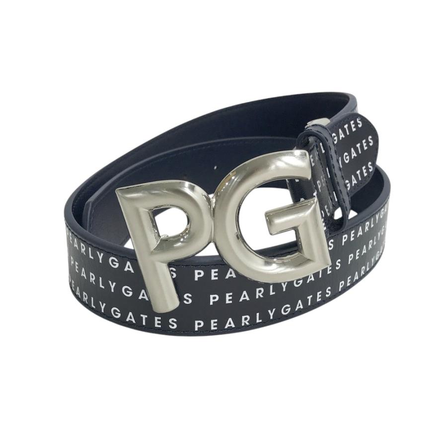 PEARLY GATES ネイビー ロゴベルト PEARLY GATES パーリーゲイツ ロゴ バックルベルト ロゴ総柄