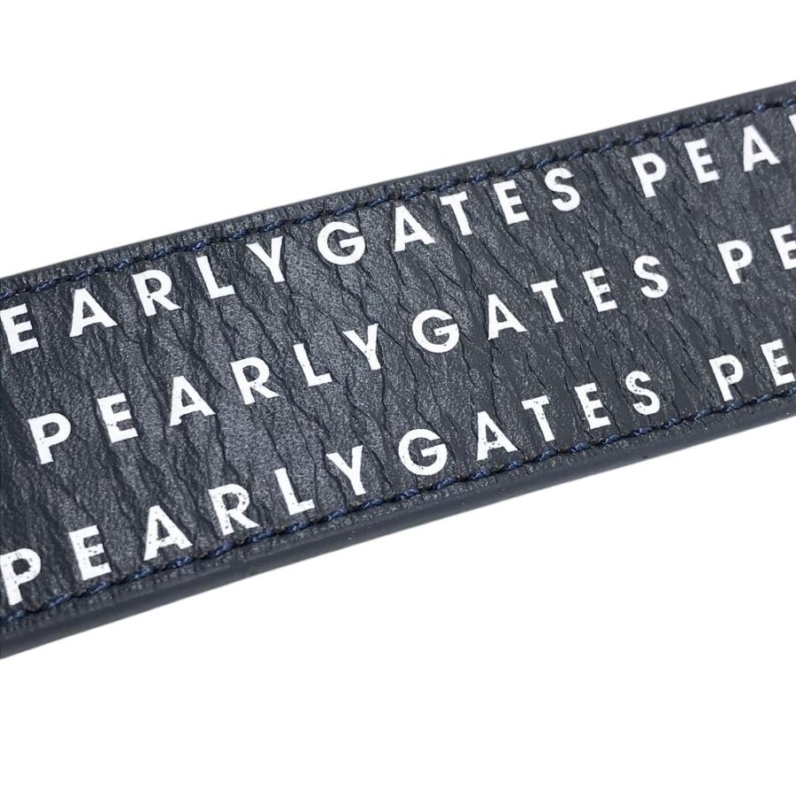 PEARLY GATES パーリーゲイツ ロゴ バックルベルト ロゴ総柄 ネイビー