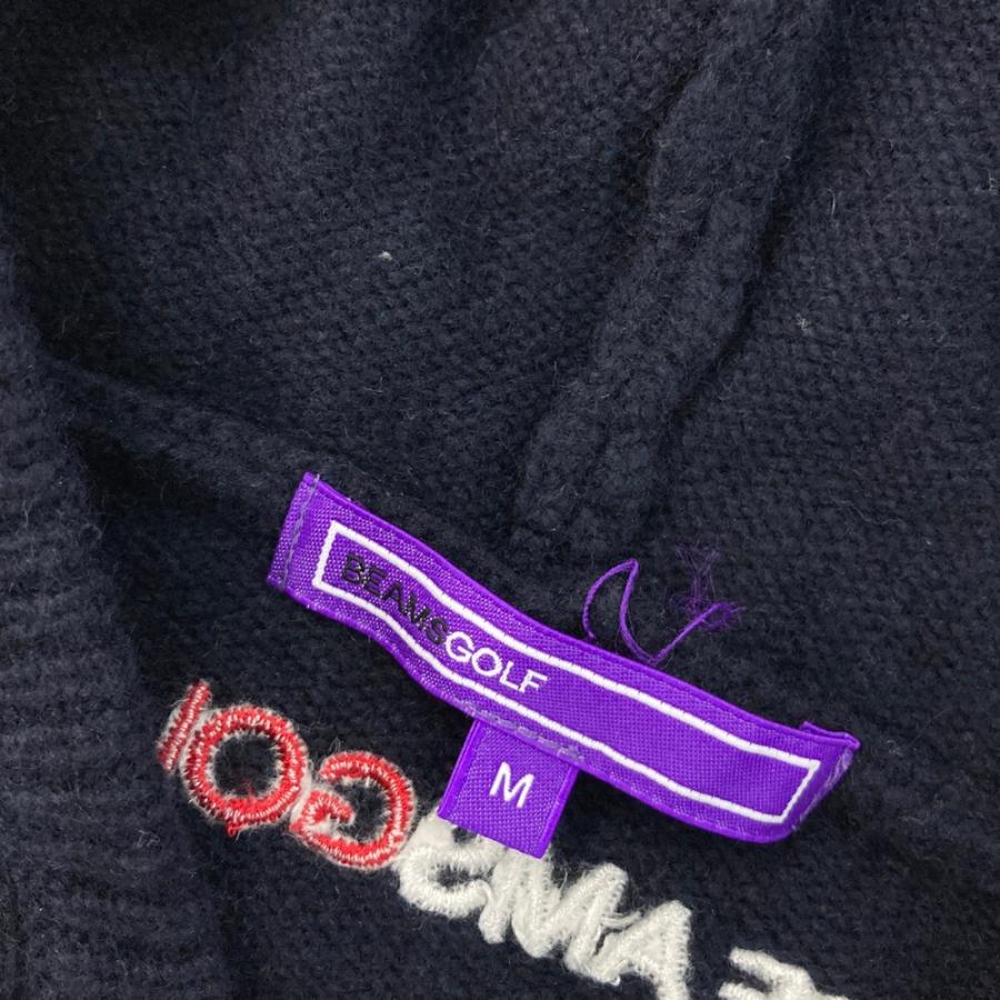 BEAMS GOLF ビームスゴルフ ニットジップパーカー ウール混 チェック柄 