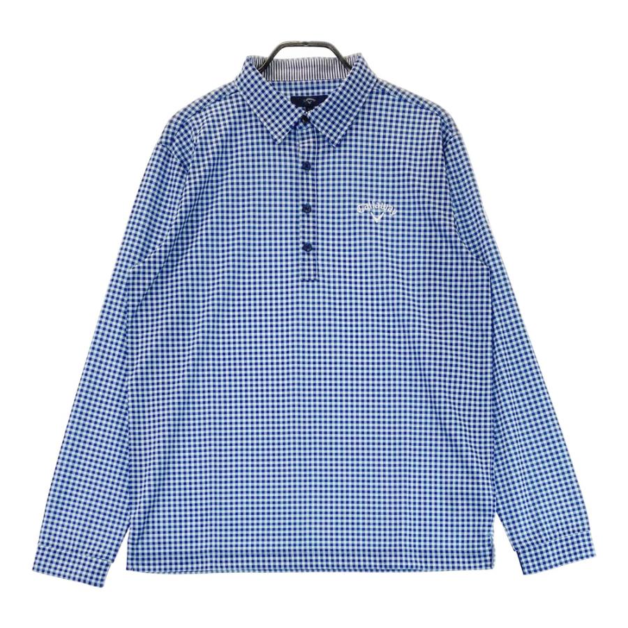 Callaway 長袖ポロシャツ 紺系チェック CALLAWAY キャロウェイ 長袖ポロシャツ チェック柄 ネイビー系 LL