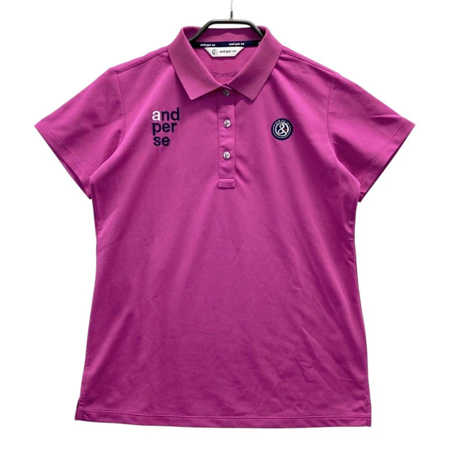 AND PER SE アンパスィ 半袖ポロシャツ パープル系 L ゴルフウェア