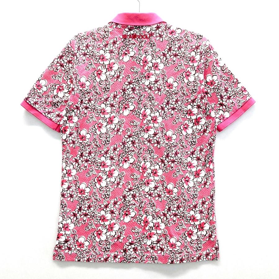 BEAMS GOLF ビームスゴルフ 花柄 半袖ポロシャツ XL 総柄 グリーン BEAMS GOLF（ビームス ゴルフ） ロゴワッペン 半袖ポロシャツ 花柄