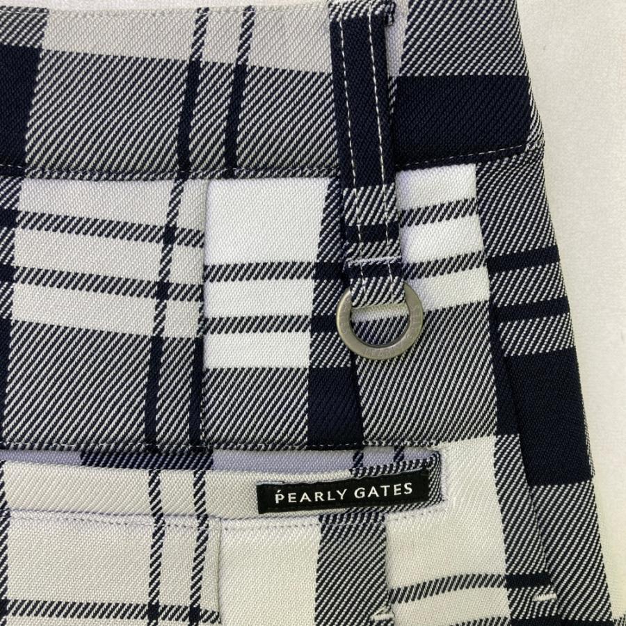 PEARLY GATES パーリーゲイツ 2023年モデル ストレッチ スカート バックプリーツ チェック柄 グレー系 1 ゴルフウェア レディースの画像