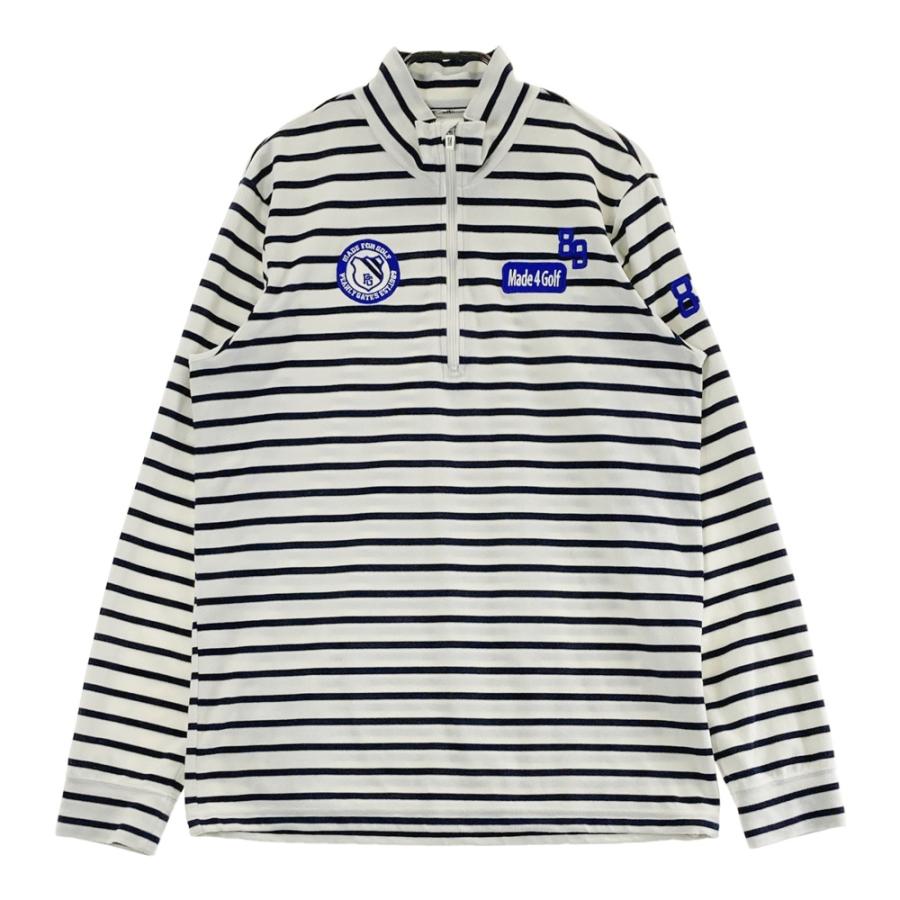 PEARLY GATES パーリーゲイツ 起毛 ハーフジップ 長袖Tシャツ ボーダー 