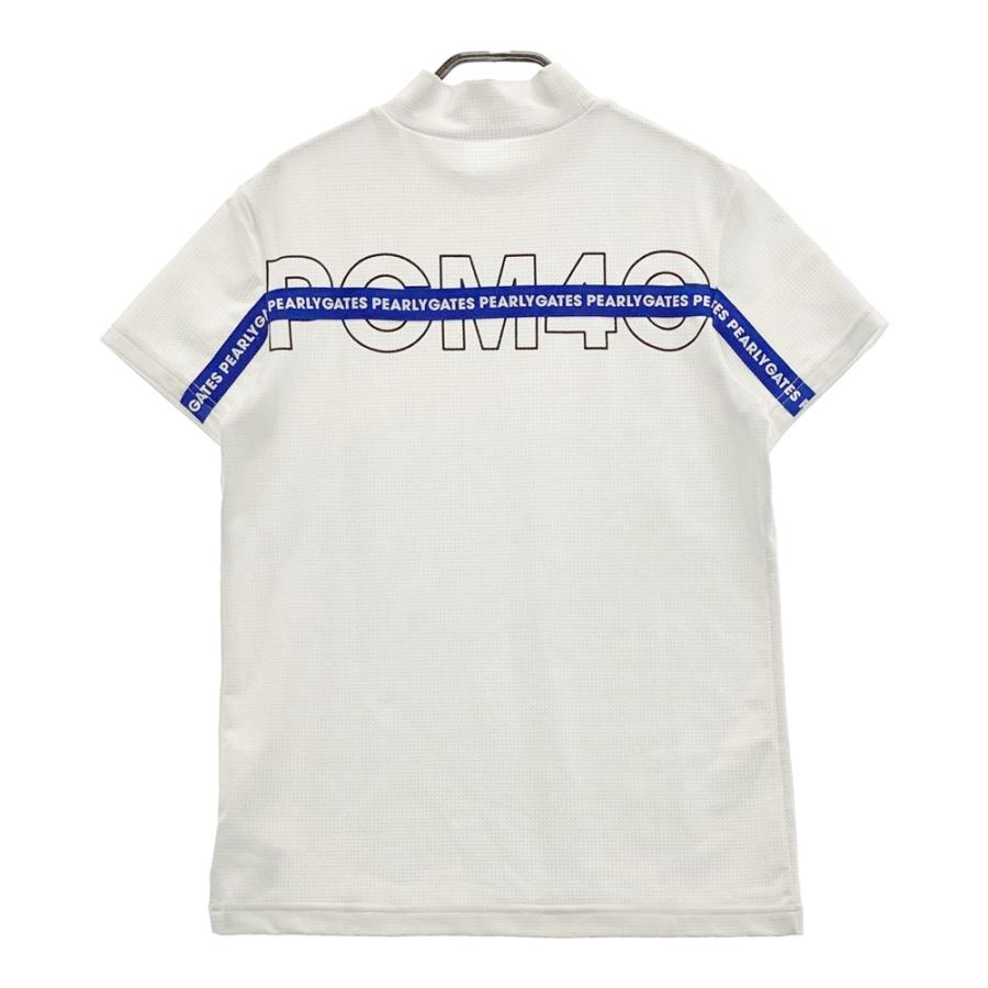 サイズ：2 PEARLY GATES パーリーゲイツ  モックネック半袖Tシャツ  ホワイト系 [240101548759] ゴルフウェア レディース ストスト PEARLY GATES（パーリーゲイツ） モックネック半袖Tシャツ ホワイト系
