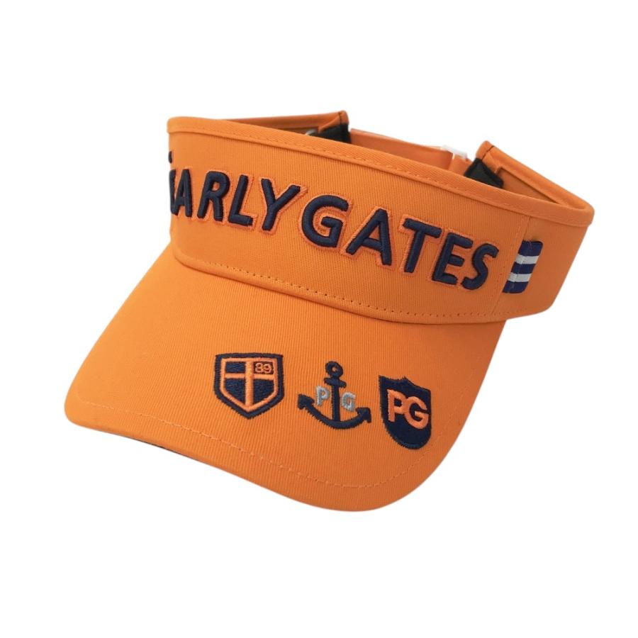 新品】PEARLY GATES パーリーゲイツ サンバイザー オレンジ系 FR