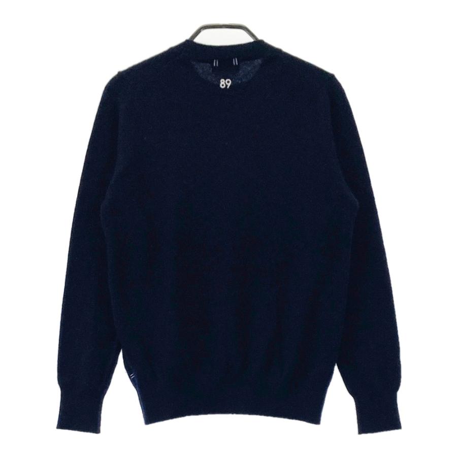 未使用級 パーリーゲイツ カシミヤ100% ニット セーター ロゴ刺繍付き 黒 PEARLY GATES パーリーゲイツ カシミヤ ニットセーター ネイビー系 0
