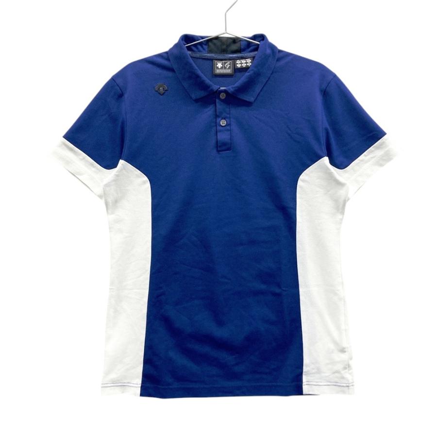 美品 デサント ゴルフ スポーツ シャツ ポロシャツ ネイビー Mサイズ DESCENTE GOLF デサントゴルフ 半袖ポロシャツ ネイビー系 M ゴルフ