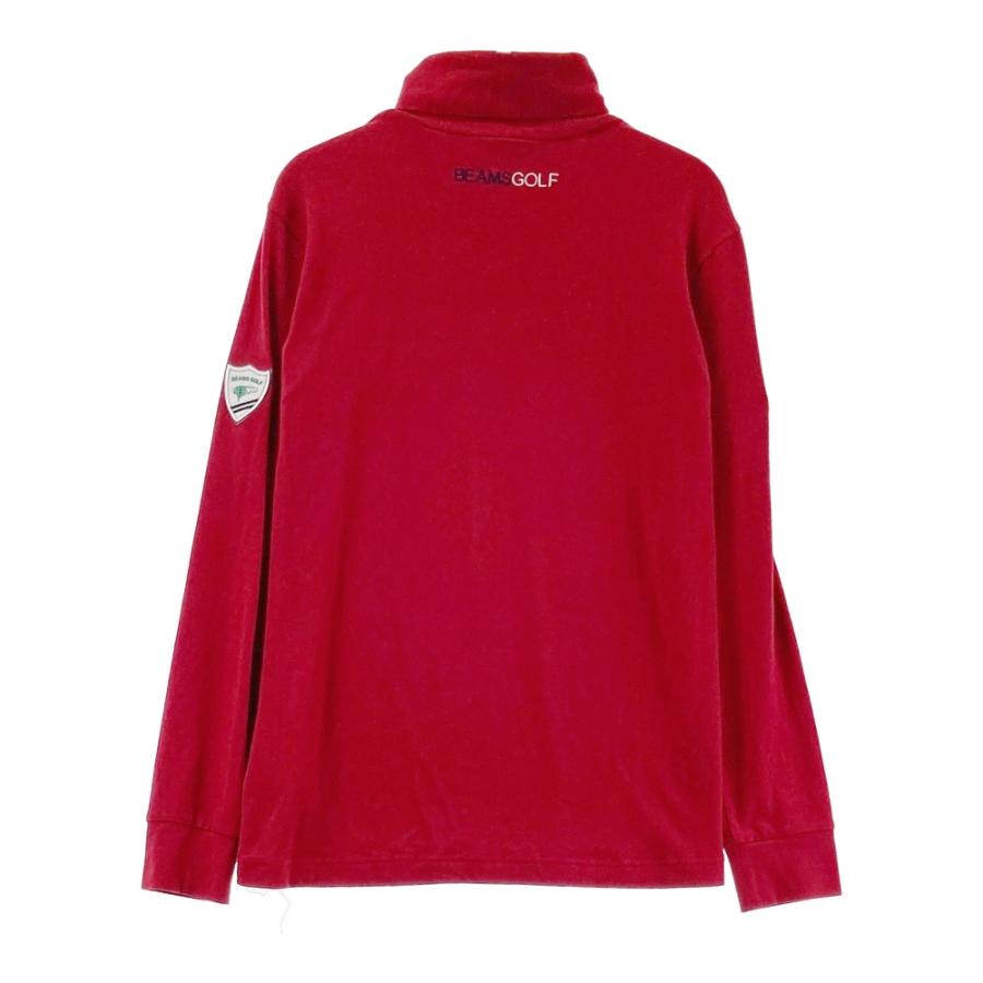 BEAMS GOLF ビームスゴルフ タートルネック 起毛 長袖Tシャツ レッド系