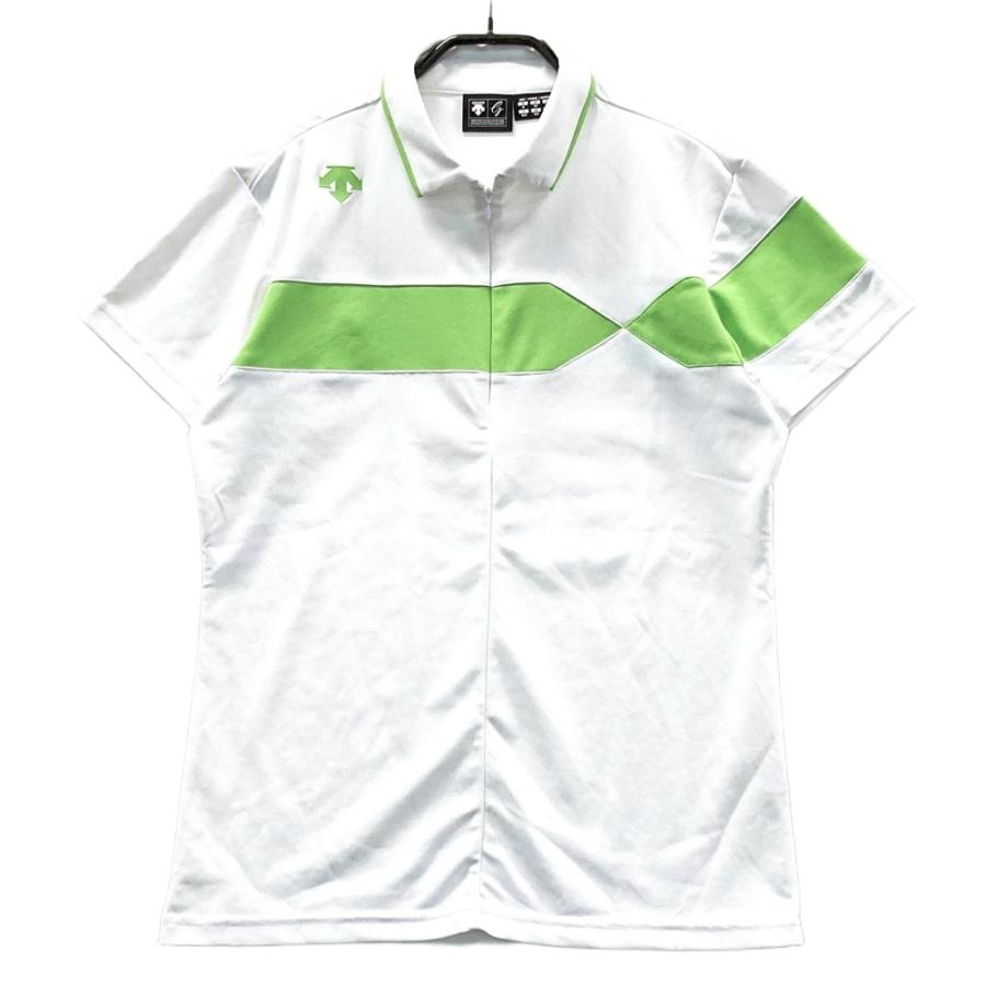 DESCENTE GOLF デサントゴルフ バイカラー ハーフジップ半袖ポロシャツ