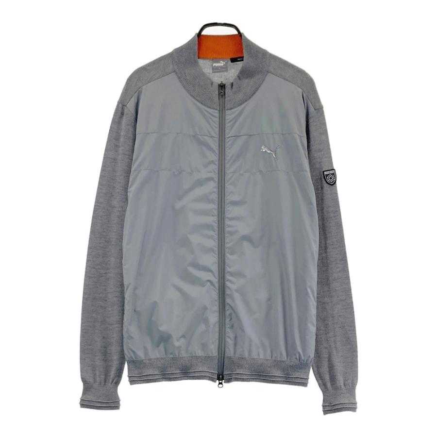 PUMA GOLF プーマゴルフ ニット切替 長袖ジップジャケット グレー系 XL