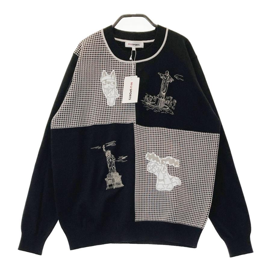 新品】M.U SPORTS エムユースポーツ ワッペン付き 長袖ニットセーター 