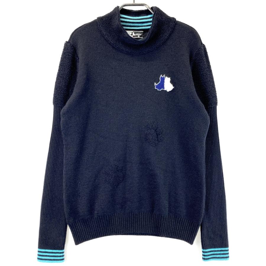 新品】BLACK&WHITE ブラックアンドホワイト ウール混 ハイネック長袖