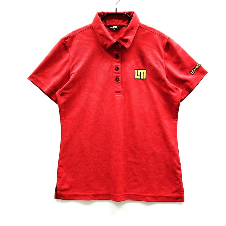 LOUD MOUTH ラウドマウス 半袖ポロシャツ シャガデリック柄 レッド系 L