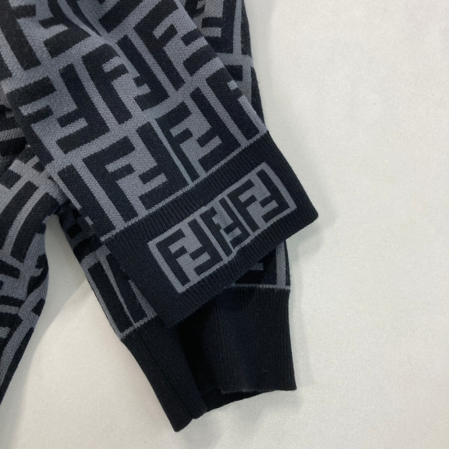 FENDI フェンディ FZD753 A5QG 半袖ワンピース ニット ズッカ柄 ブラック系 38 レディースの画像