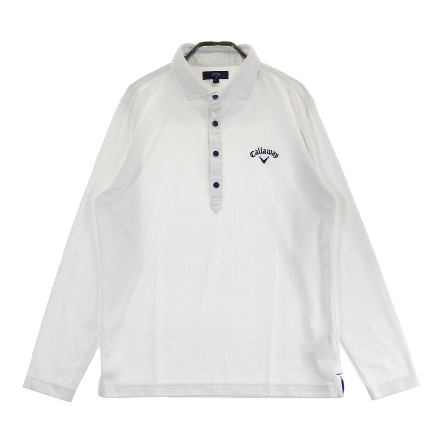 【新品未使用品】Callaway 千鳥格子柄 長袖ポロシャツ Lサイズ CALLAWAY キャロウェイ 長袖ポロシャツ 千鳥柄 ホワイト系 L ゴルフ