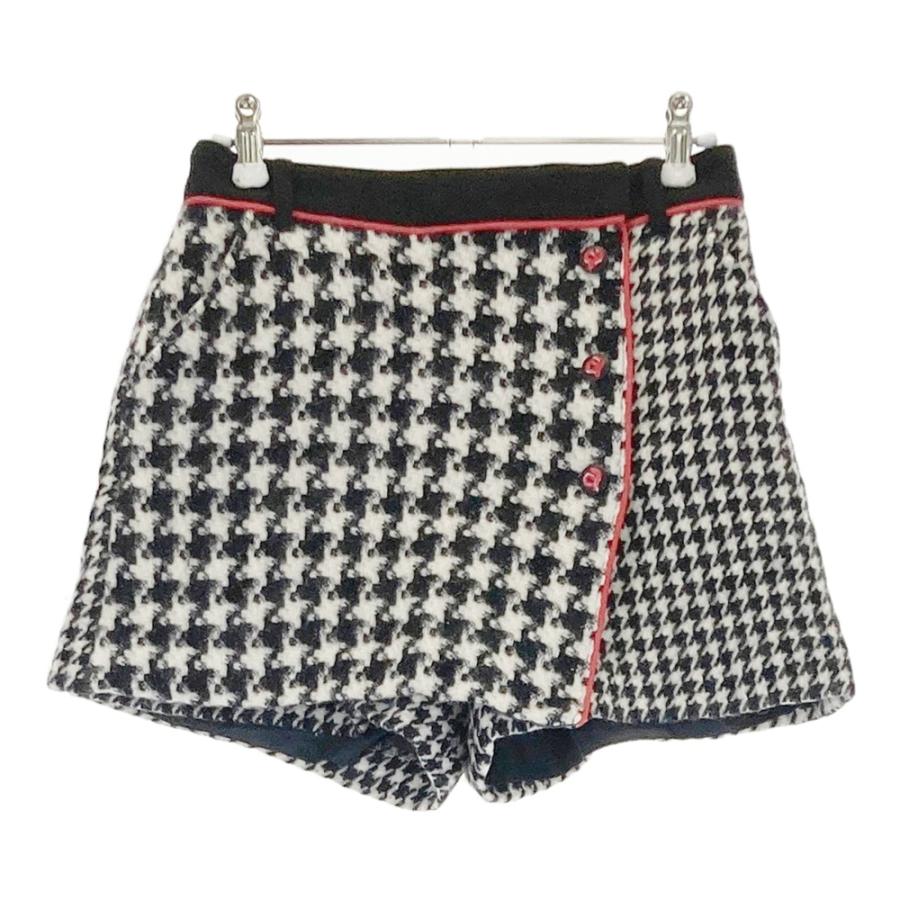 ARCHIVIO アルチビオ ウール混 キュロットスカート 千鳥 総柄 ブラック