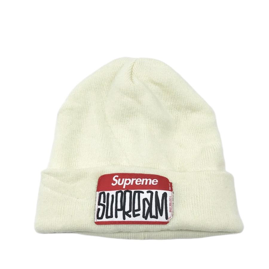 Supreme ニット帽 新品 SUPREME シュプリーム 21AW gonz nametag ビーニー ニット帽 ホワイト