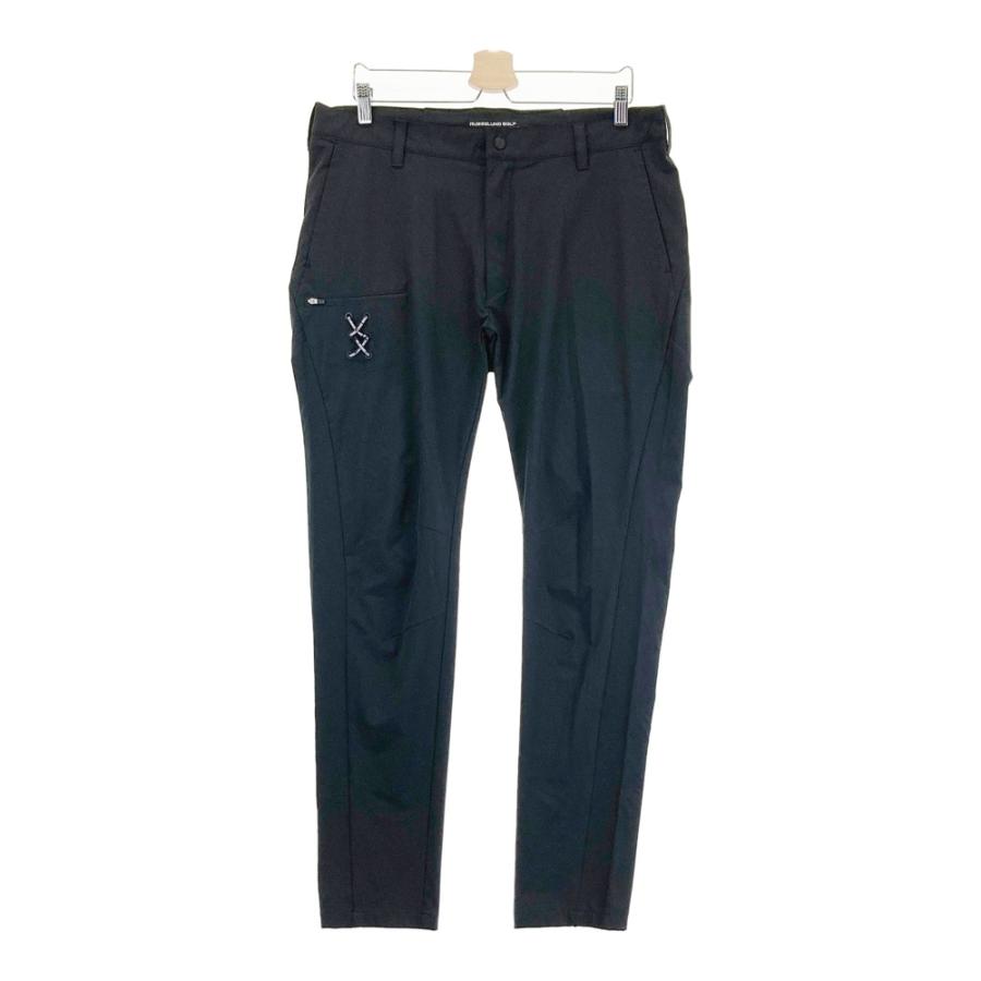 Russeluno（ラッセルノ） バックロゴ ストレッチロングパンツ ブラック