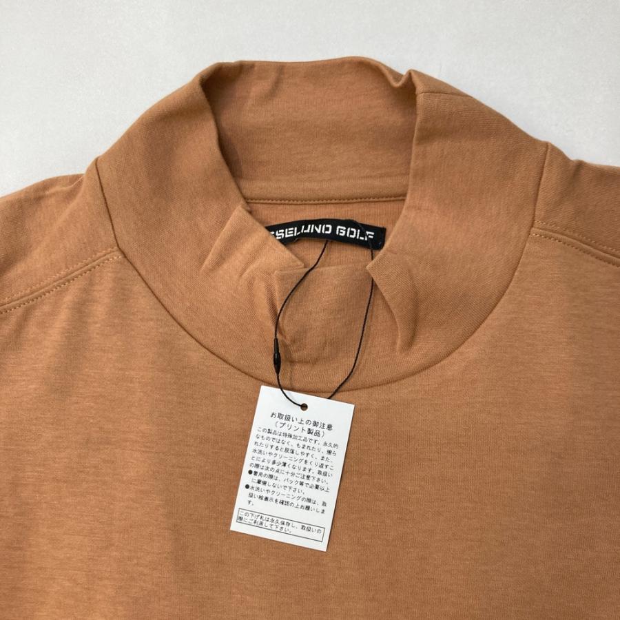 サイズ：7 RUSSELUNO ラッセルノ  バックルチャ ハイネック長袖Tシャツ  ブラウン系 [240101555252] ゴルフウェア メンズ ストスト Russeluno（ラッセルノ） 【美品】RUSSELUNO バックルチャ ハイネック
