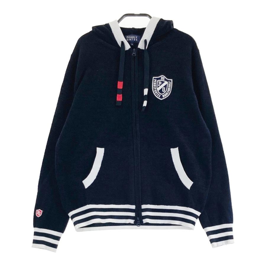 PEARLY GATES パーリーゲイツ ニットジップパーカー ネイビー系 0