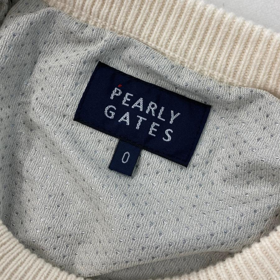 サイズ：0 PEARLY GATES パーリーゲイツ  インナー付ニットセーター ウール混  ホワイト系 [240101555372] ゴルフウェア レディース ストスト PEARLY GATES パーリーゲイツ インナー付ニットセーター ウール混