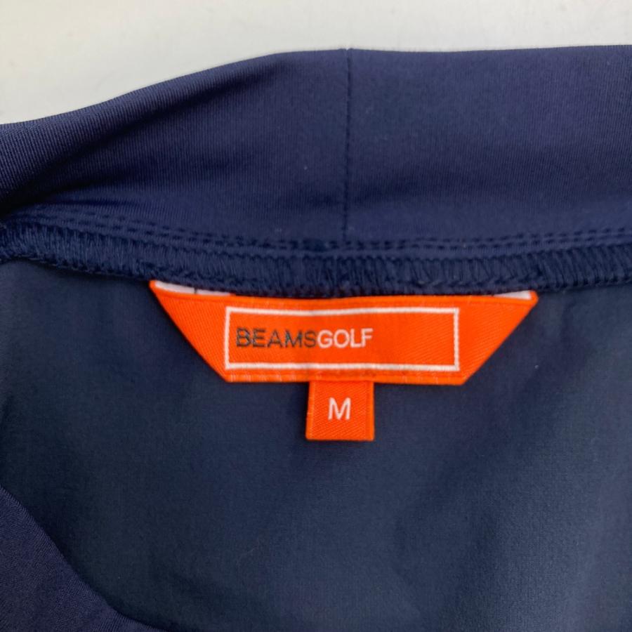 サイズ：M BEAMS GOLF ビームスゴルフ  モックネック 半袖ブルゾン プルオーバー  ネイビー系 [240101555846] ゴルフウェア メンズ ストスト BEAMS GOLF（ビームス ゴルフ） モックネック 半袖ブルゾン プル